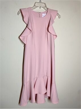 Cinq a Sept Micah Ruffle Cold Shoulder Dress in Pink Blush 8